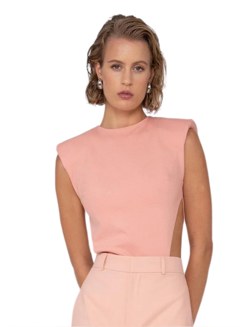 NONchalant Blush Pink Structured-Shoulder Camisole